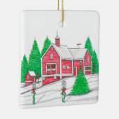 Red Holiday Barn Ornament (Rechts)