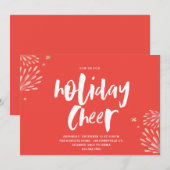 Red Holiday Cheer Party Uitnodiging (Voorkant / Achterkant)