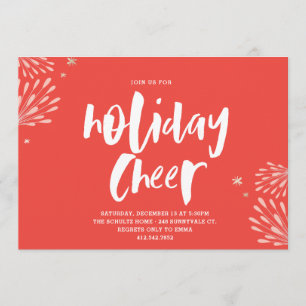 Red Holiday Cheer Party Uitnodiging