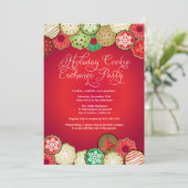 Red Holiday Cookie Exchange Party Invitation (Debout devant)
