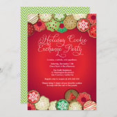 Red Holiday Cookie Exchange Party Invitation (Devant / Derrière)