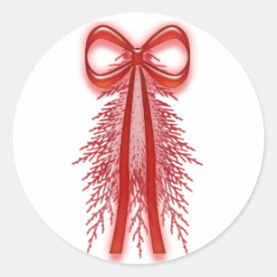Red Holiday Design kerstkaartjes Ronde Sticker
