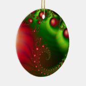 Red Holiday Digital Art Keramisch Ornament (Rechts)