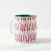 Red Holiday Fern Print Café Mug (Devant gauche)