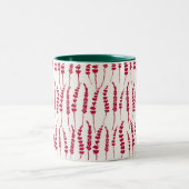 Red Holiday Fern Print Café Mug (Centre)