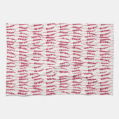 Red Holiday Fern Print Theedoek (Horizontaal)