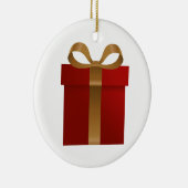 Red Holiday Gift kerstversiering Keramisch Ornament (Rechts)