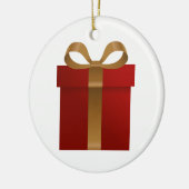 Red Holiday Gift kerstversiering Keramisch Ornament (Links)