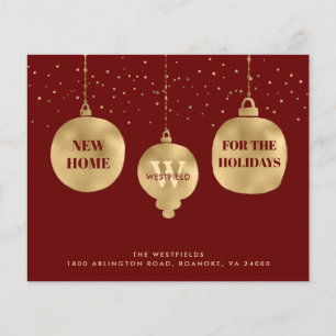 Red Holiday Moving Kaart met kerstversiering