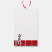 Red Holiday Plaid Dalmatian Dog Christmas Cadeaulabel (Achterkant)