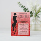 Red Holiday Silhouette Mode Show Kaart (Staand voorkant)