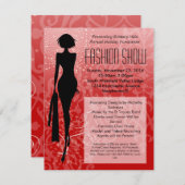 Red Holiday Silhouette Mode Show Kaart (Voorkant / Achterkant)