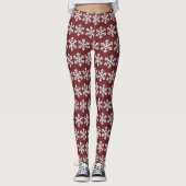 Red Holiday Snowflake Leggings (Voorkant)