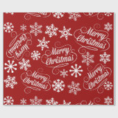 Red Holiday Snowflakes Joyeux emballage cadeau de  (Plat)