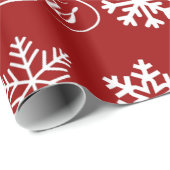 Red Holiday Snowflakes Joyeux emballage cadeau de  (Coin rond)