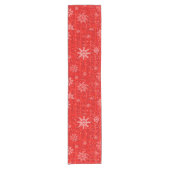 Red Holiday Snowflakes Korte Tafelloper (Voorkant)
