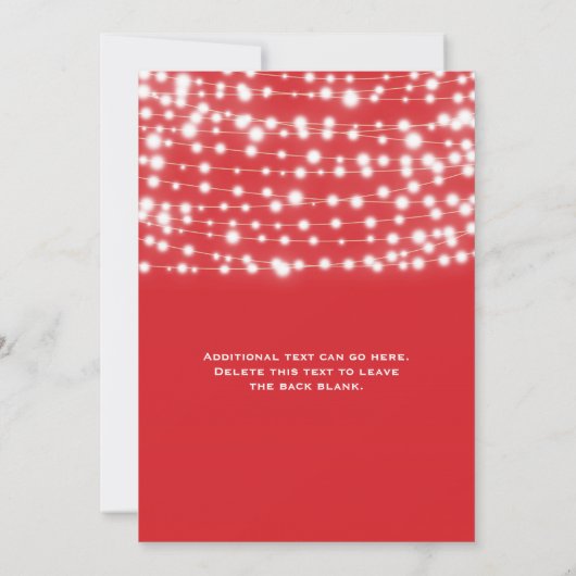 Red Holiday String Lights Invitation (Dos)