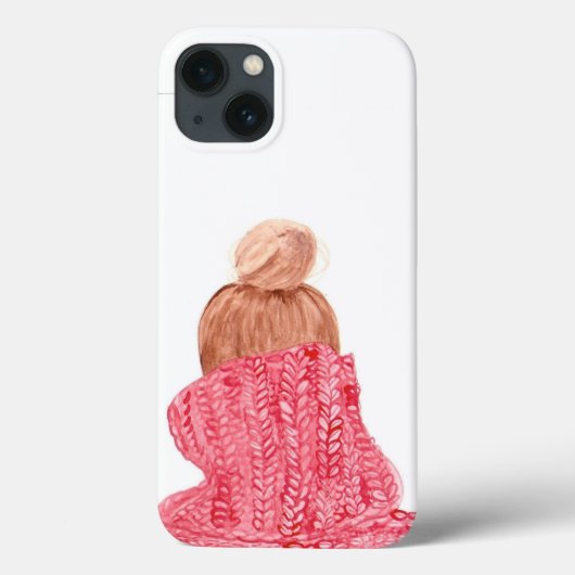 Red Holiday/Winter Sweater iPhone Case (Achterkant)
