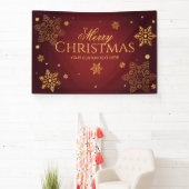 Red Holidays Christmas party backdrop Spandoek (Insitu)