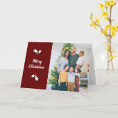 Red Holly Berries Digitale Kaarten voor kerstfoto' (Gele Bloem)