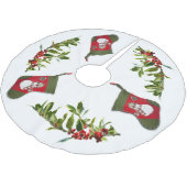 Red Holly Berries en Snowman Kerstmis Stocking Kerstboom Rok (Gekanteld)