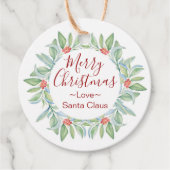 Red Holly Berries kerstcadeautassen Bedankjes Labels (Voorkant)