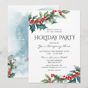 Red Holly Berry CORPORATE-kerstfeestdag Kaart