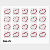 Red Holly Berry Heart Vierkante Sticker (Vel)