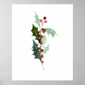 Red Holly Berry kerst Poster (Voorkant)