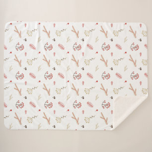 Red Holly Berry Vakantie Sherpa Deken