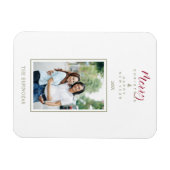 Red Holly Minimalist Chic Kerstfotoserie Magneet (Horizontaal)