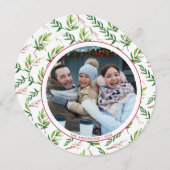 Red Holly verliest kerstfeestdag Kaart (Voorkant / Achterkant)