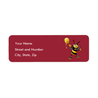 Red Honey Bee Rosh HaShana Etiket