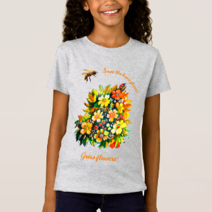 Red honingbijen, laat bloemen groeien t-shirt