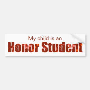 Red Honor Student Bumpersticker