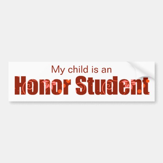 Red Honor Student Bumpersticker (Voorkant)