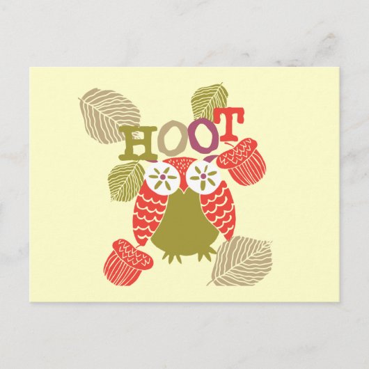Red Hoot Owl Briefkaart (Voorkant)