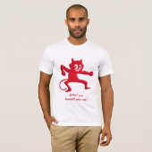 Red Horned Devil Imp. met gepunte staart T-shirt (Voorkant volledig)