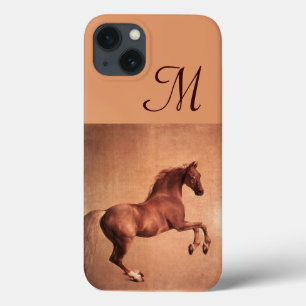RED HORSE, Antiek roze monogram iPhone 13 Hoesje