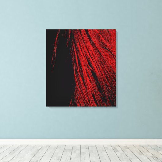 Red Horse Mane Abstracte Stretched Canvas Print (Insitu (Houten vloer))