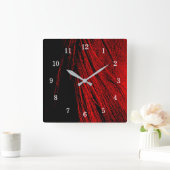 Red Horse Mane Abstracte wandklok Vierkante Klok (Huis)