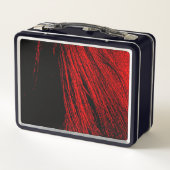 Red Horse Mane Abstrait Métal Lunchbox (Dos)