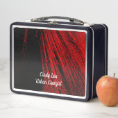 Red Horse Mane Abstrait Métal Lunchbox (En situation)