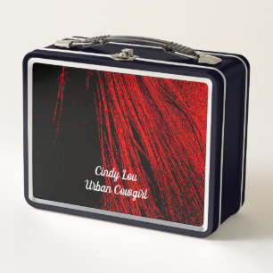 Red Horse Mane Abstrait Métal Lunchbox