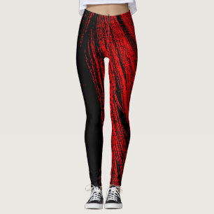 Red Horse Mane Jambes Femmes Abstraites Leggings