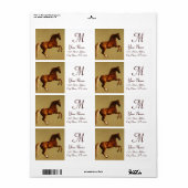 RED HORSE MONOGRAM, bruin wit Etiket (Full Sheet)