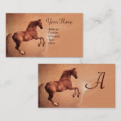 RED HORSE Monogram Gold Metallic Visitekaartje (Voorkant / Achterkant)