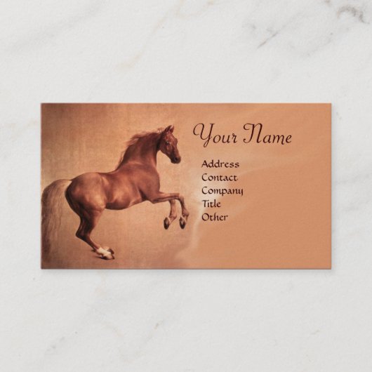RED HORSE Monogram Gold Metallic Visitekaartje (Voorkant)