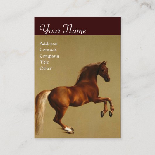 RED HORSE Monogram Gold Metallic Visitekaartje (Voorkant)