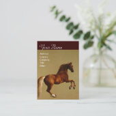 RED HORSE Monogram Gold Metallic Visitekaartje (Staand voorkant)
